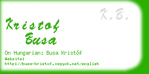 kristof busa business card