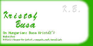 kristof busa business card